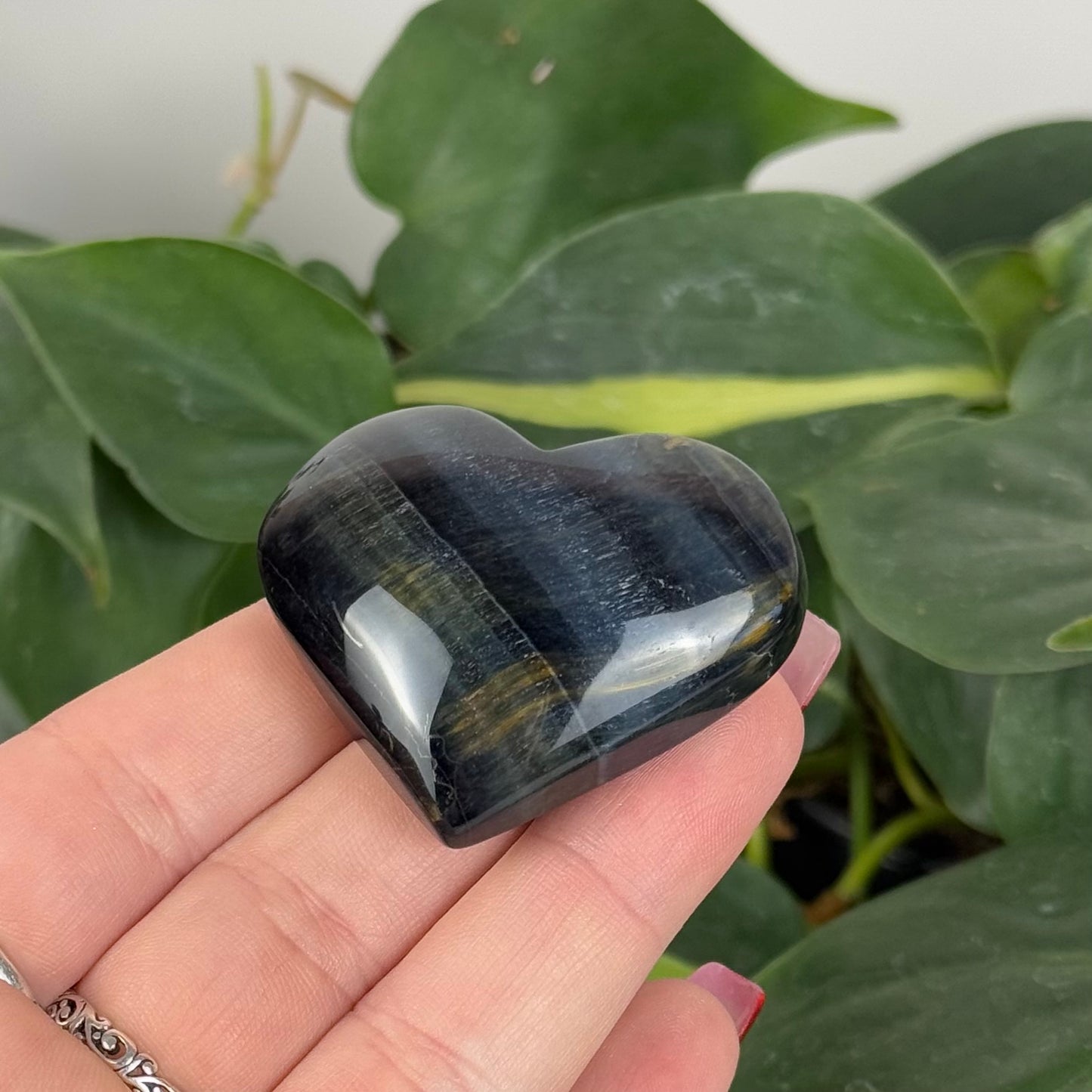 Blue Tiger's Eye Love Heart