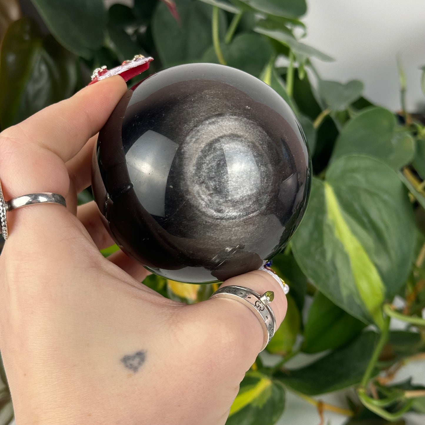 Silver Sheen Obsidian Sphere