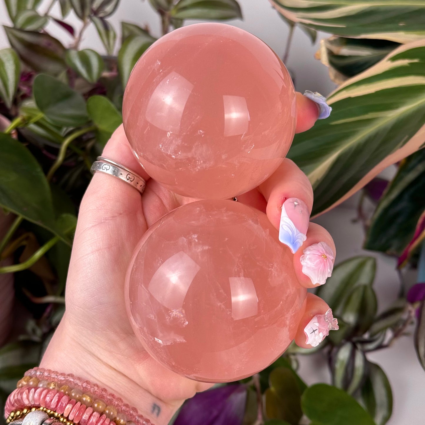 Peach Rose Quartz Sphere