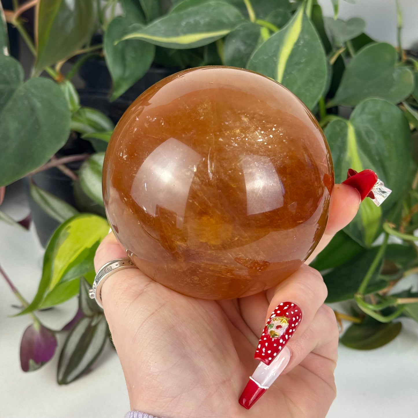 Honey Calcite Sphere