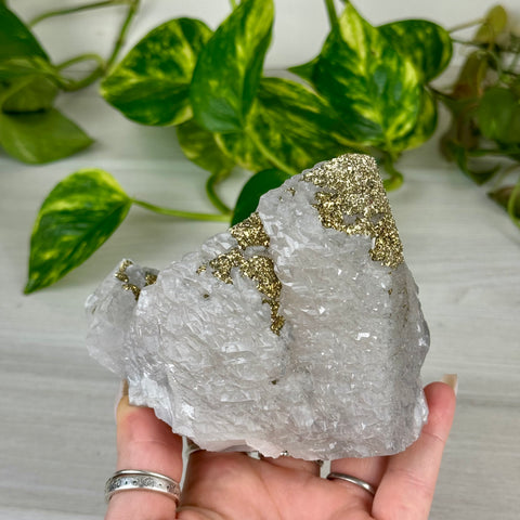 Pink Calcite with Glitter Pyrite Specimen (UV Reactive)