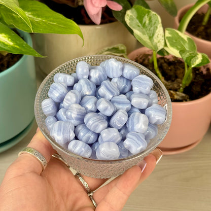 Mini Blue Lace Agate Puffy Star