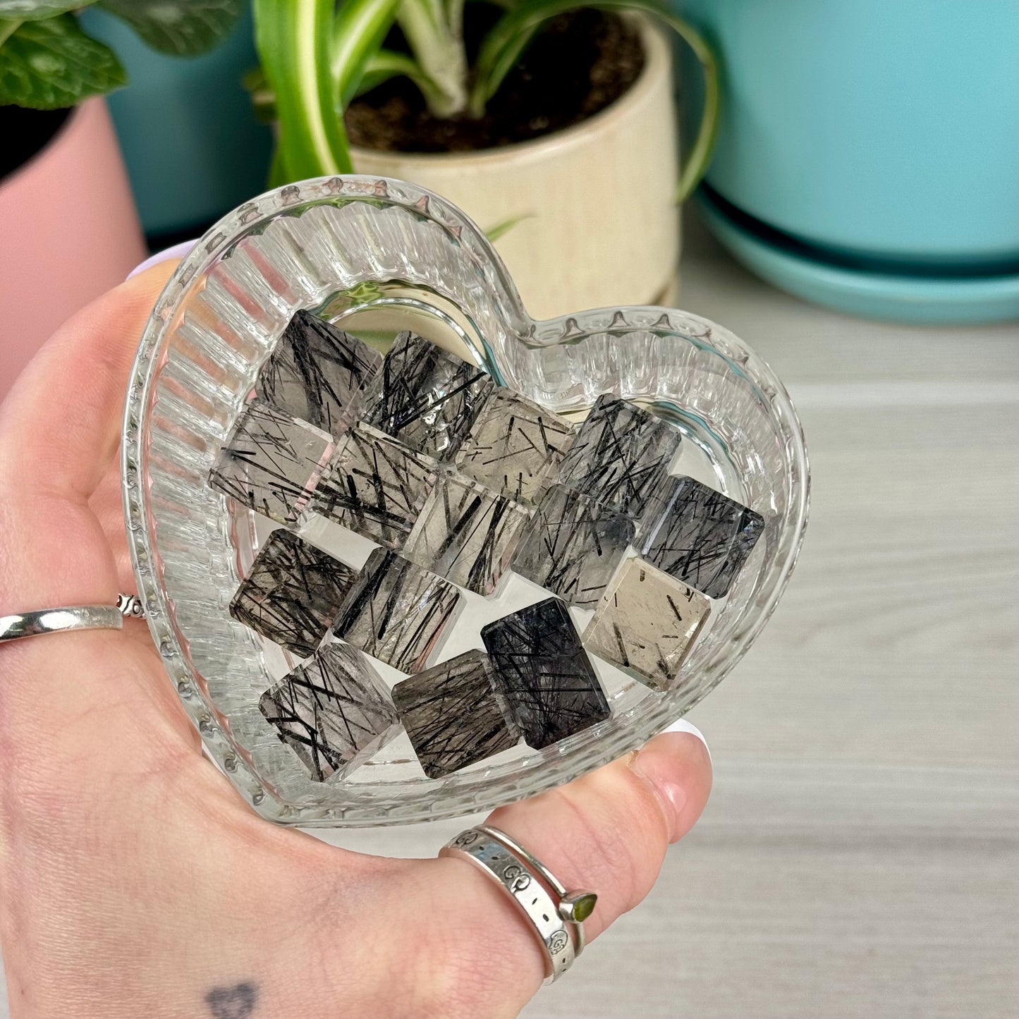 Mini AAA Black Tourmaline in Quartz Cube
