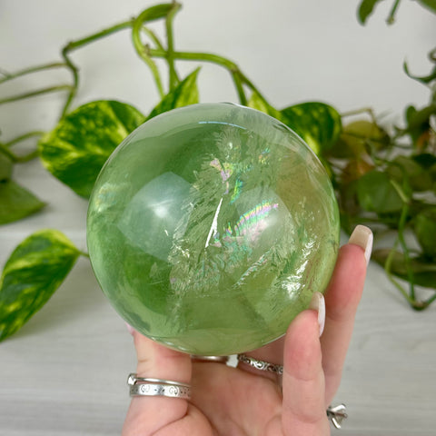 Green Apple Fluorite Sphere