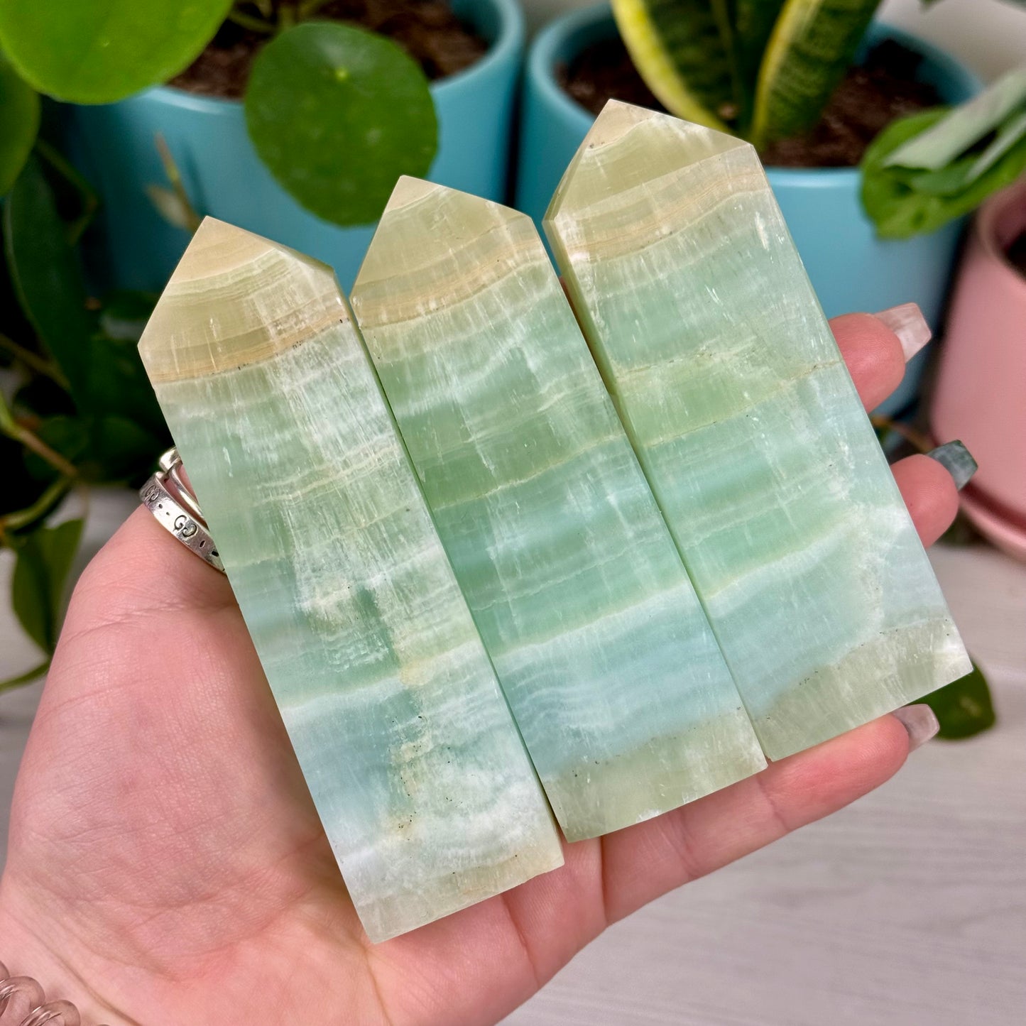 Pistachio Calcite Tower