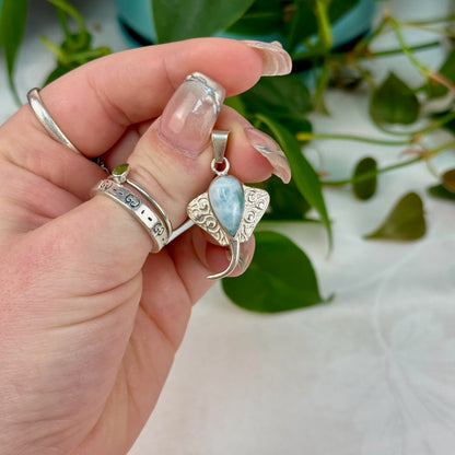 Larimar In Sterling Silver Pendant