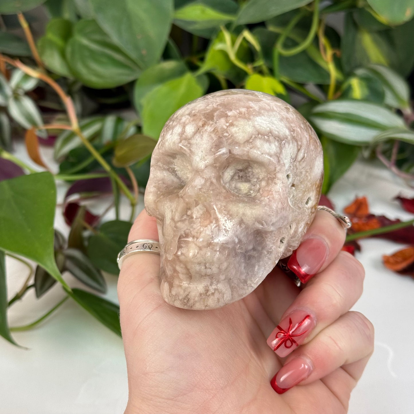 Flower Agate Skull