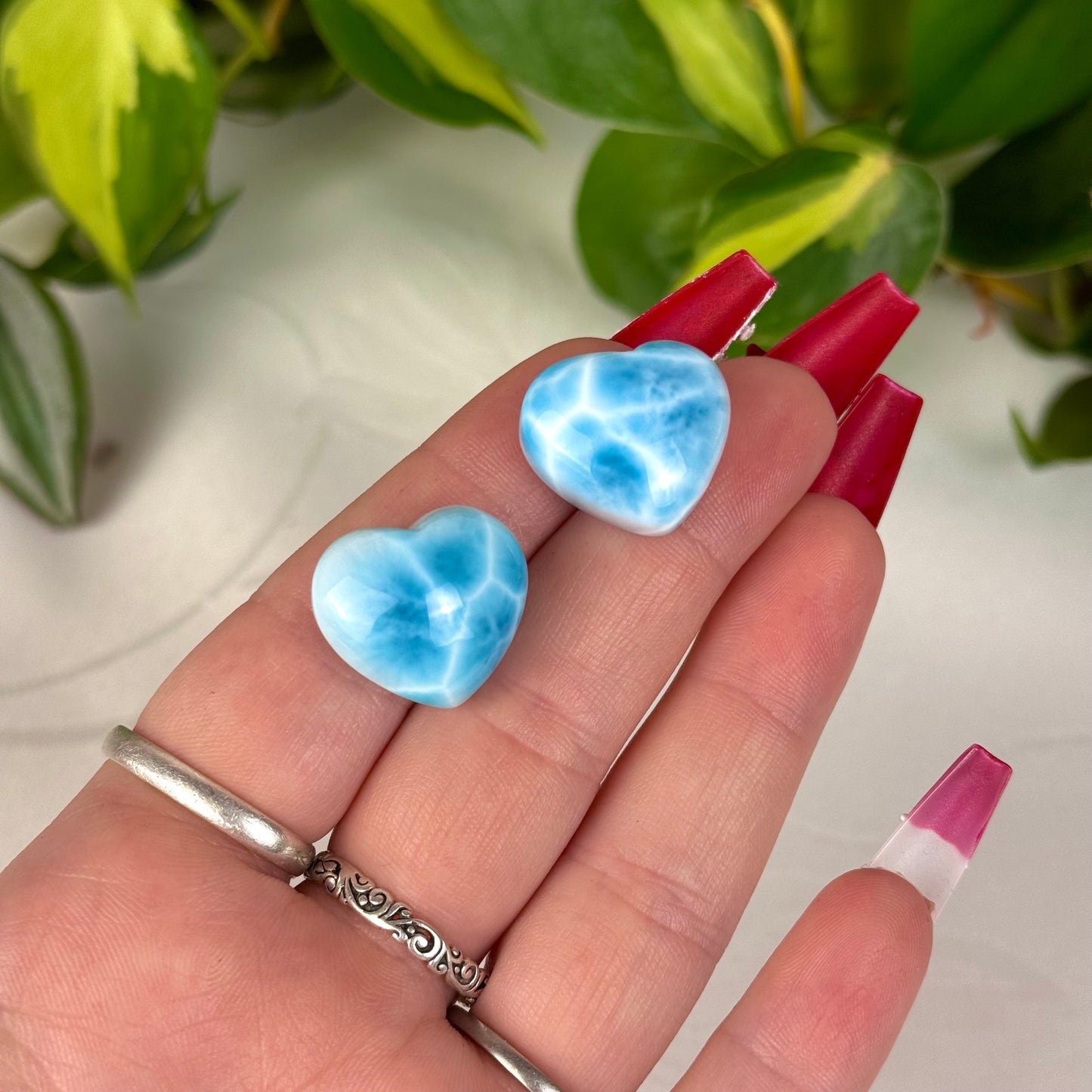 Mini Hand-Carved Larimar Love Heart