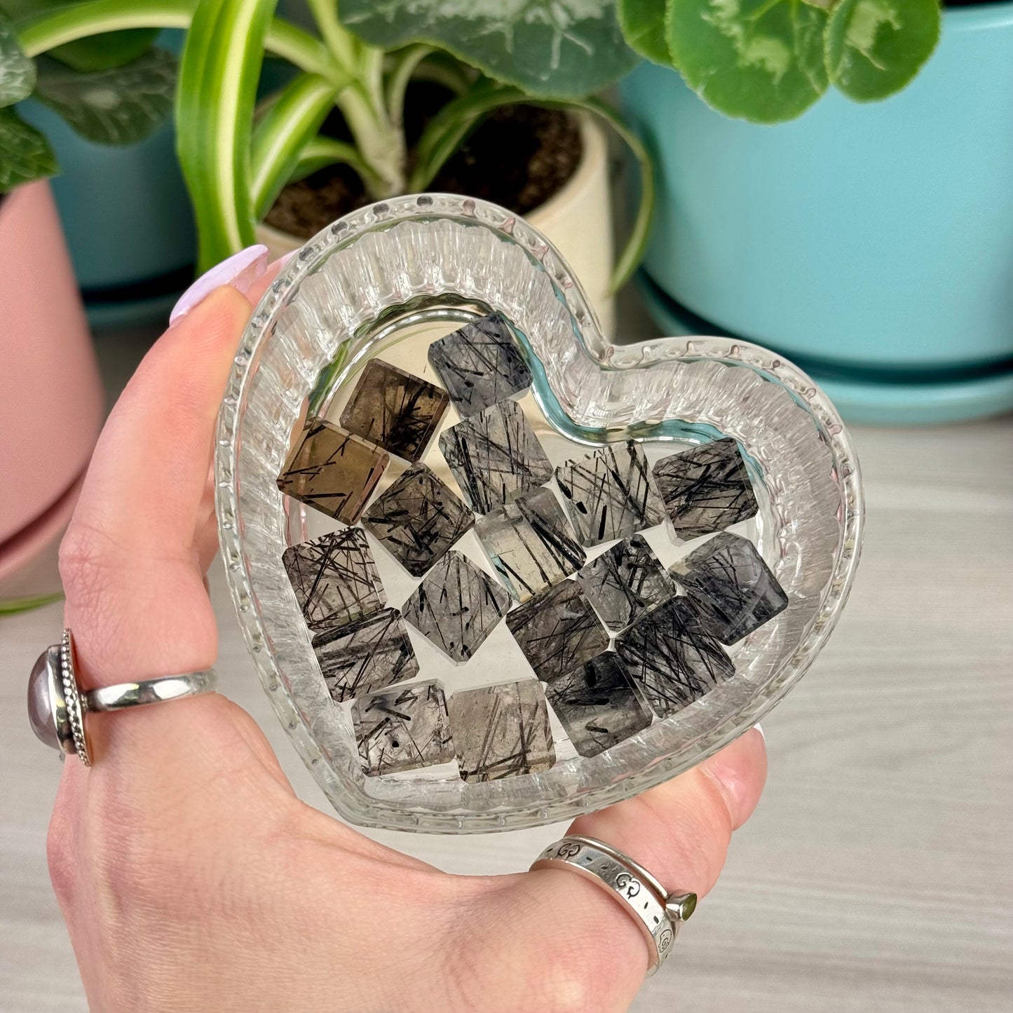 Mini AAA Black Tourmaline in Quartz Cube