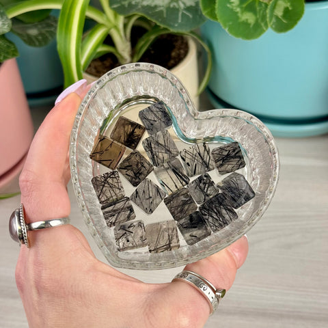 Mini AAA Black Tourmaline in Quartz Cube