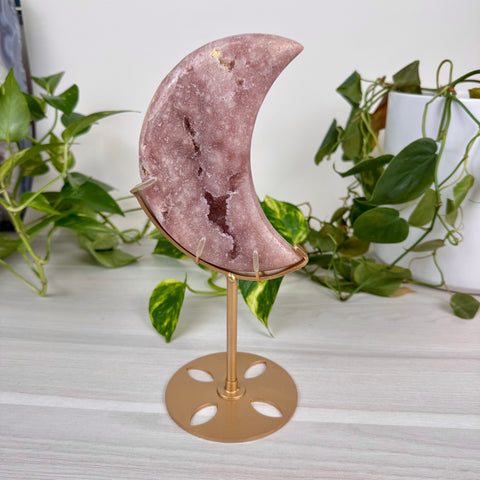 Pink Amethyst Moon (W/ Custom Stand)