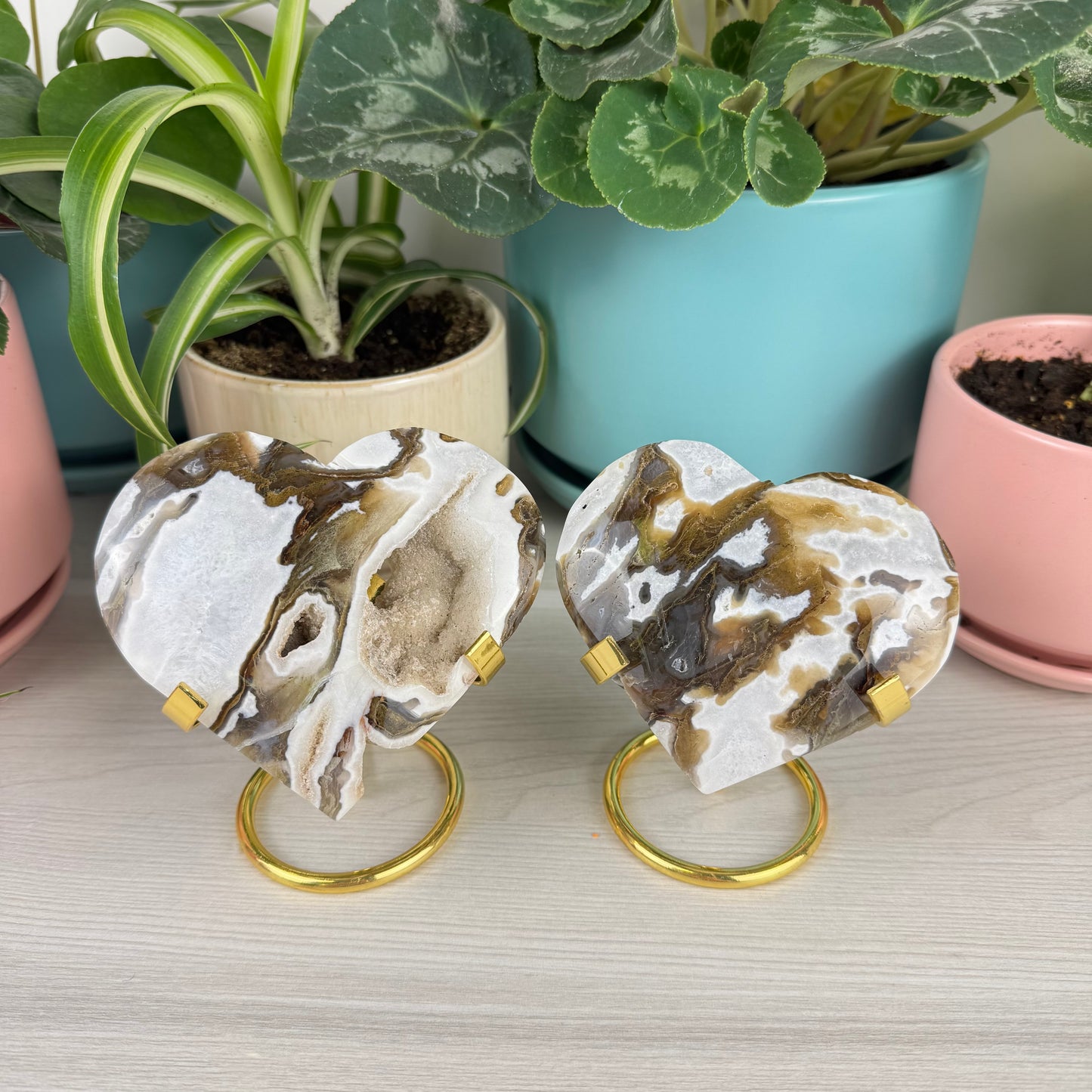 Moss Agate Love Heart