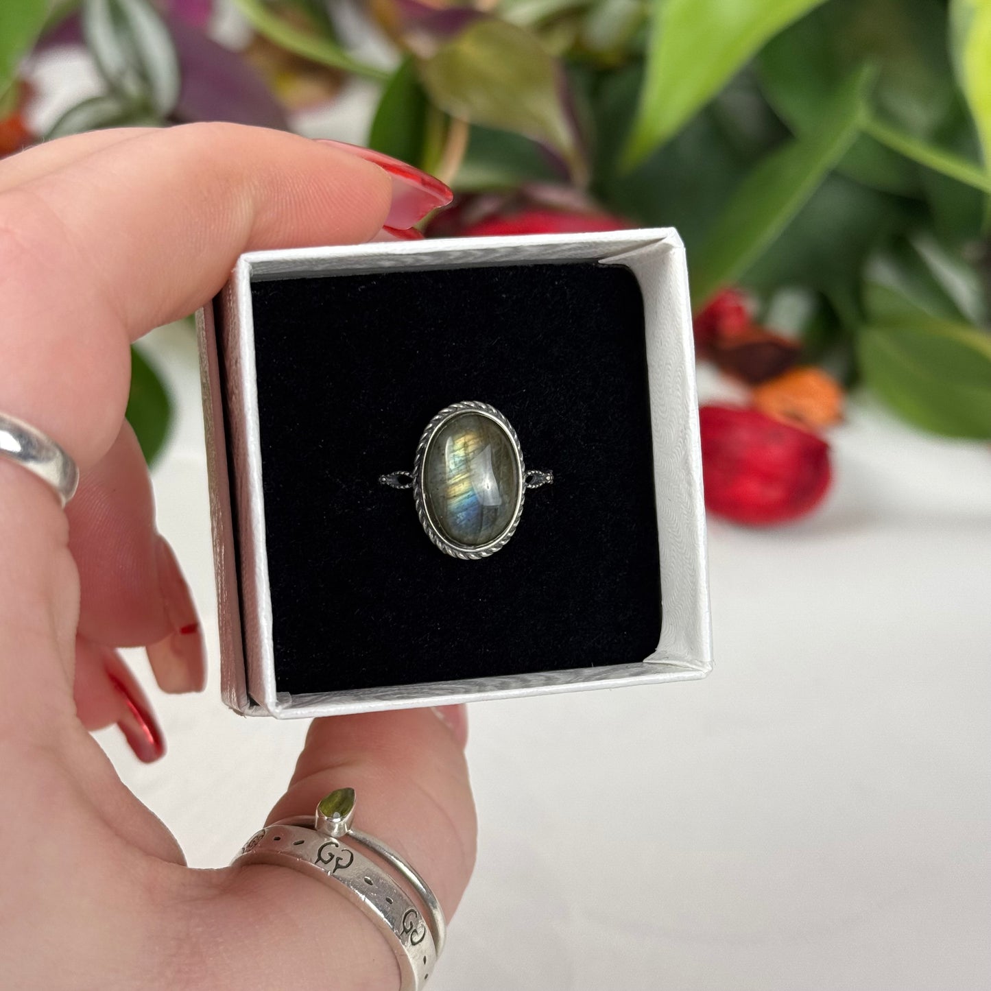 Adjustable Labradorite Ring