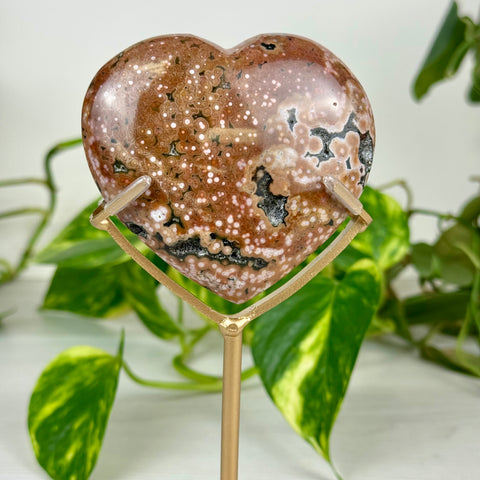 Ocean Jasper Heart (W/ Custom Stand)
