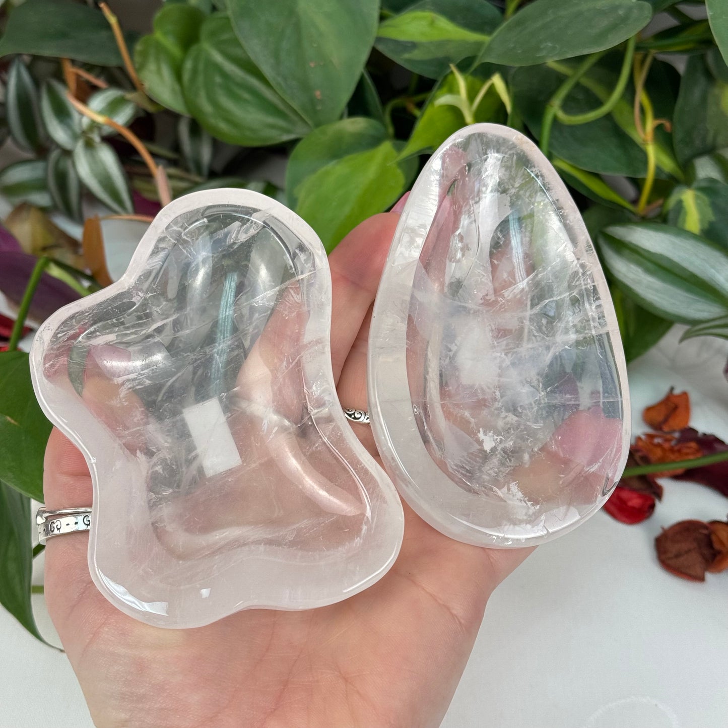 Clear Rose Quartz Dish