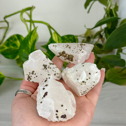 Pink Calcite With Pyrite