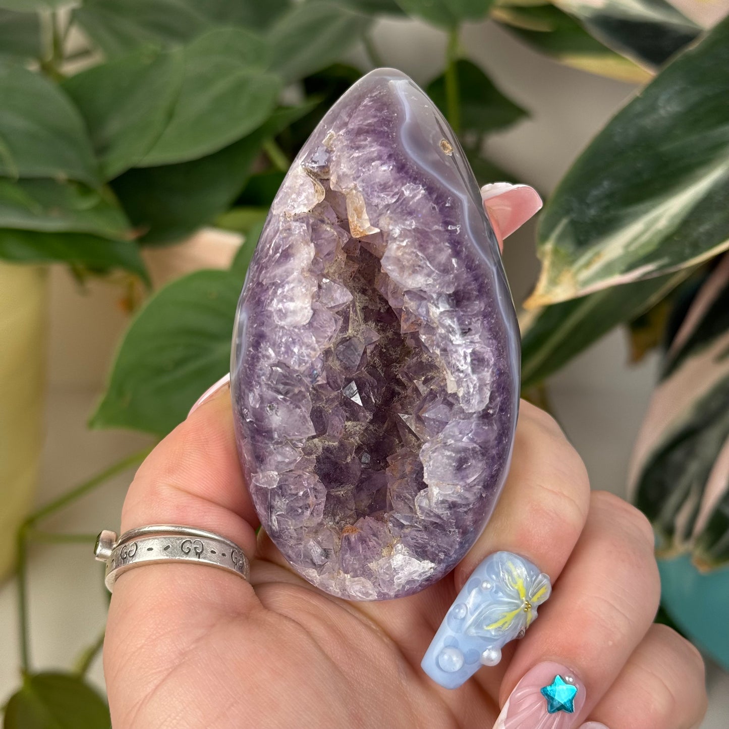 Druzy Agate Egg - J1