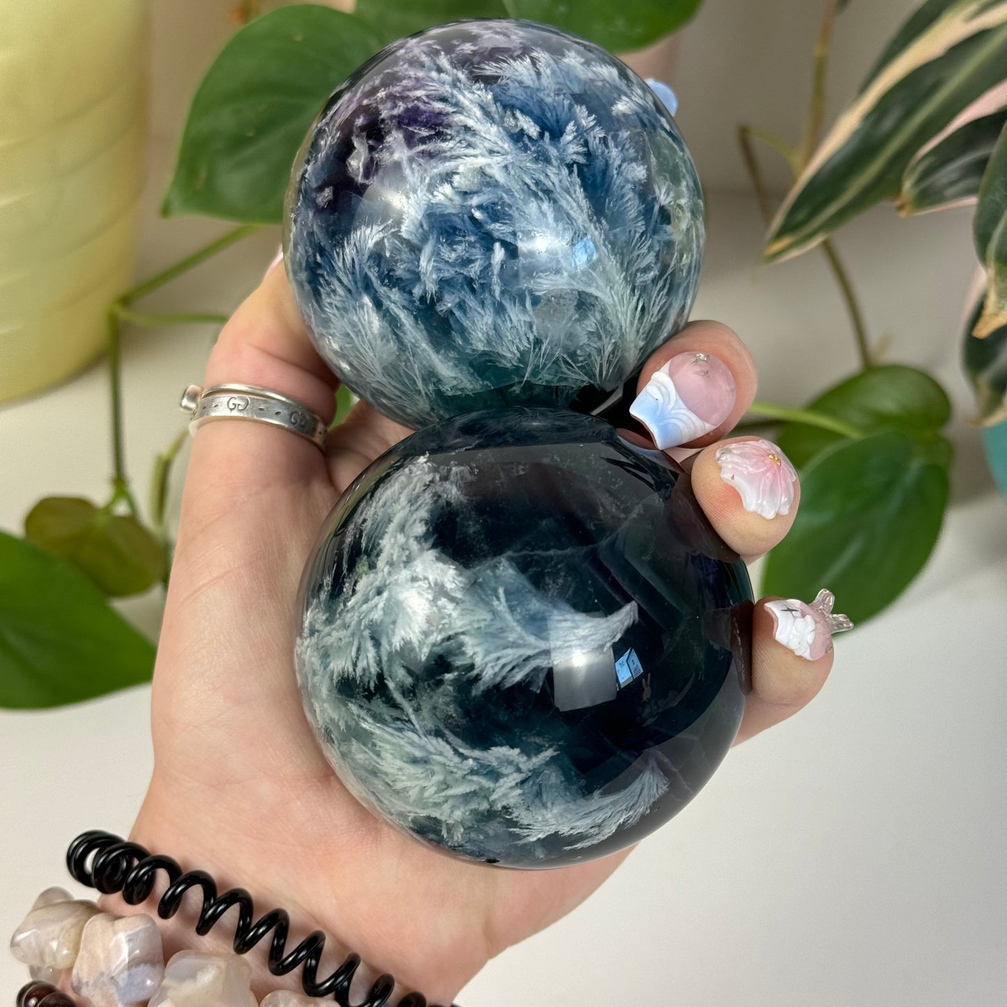 Feather Fluorite Sphere