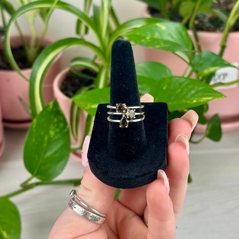 Sterling Silver Stackable Smoky Quartz Ring