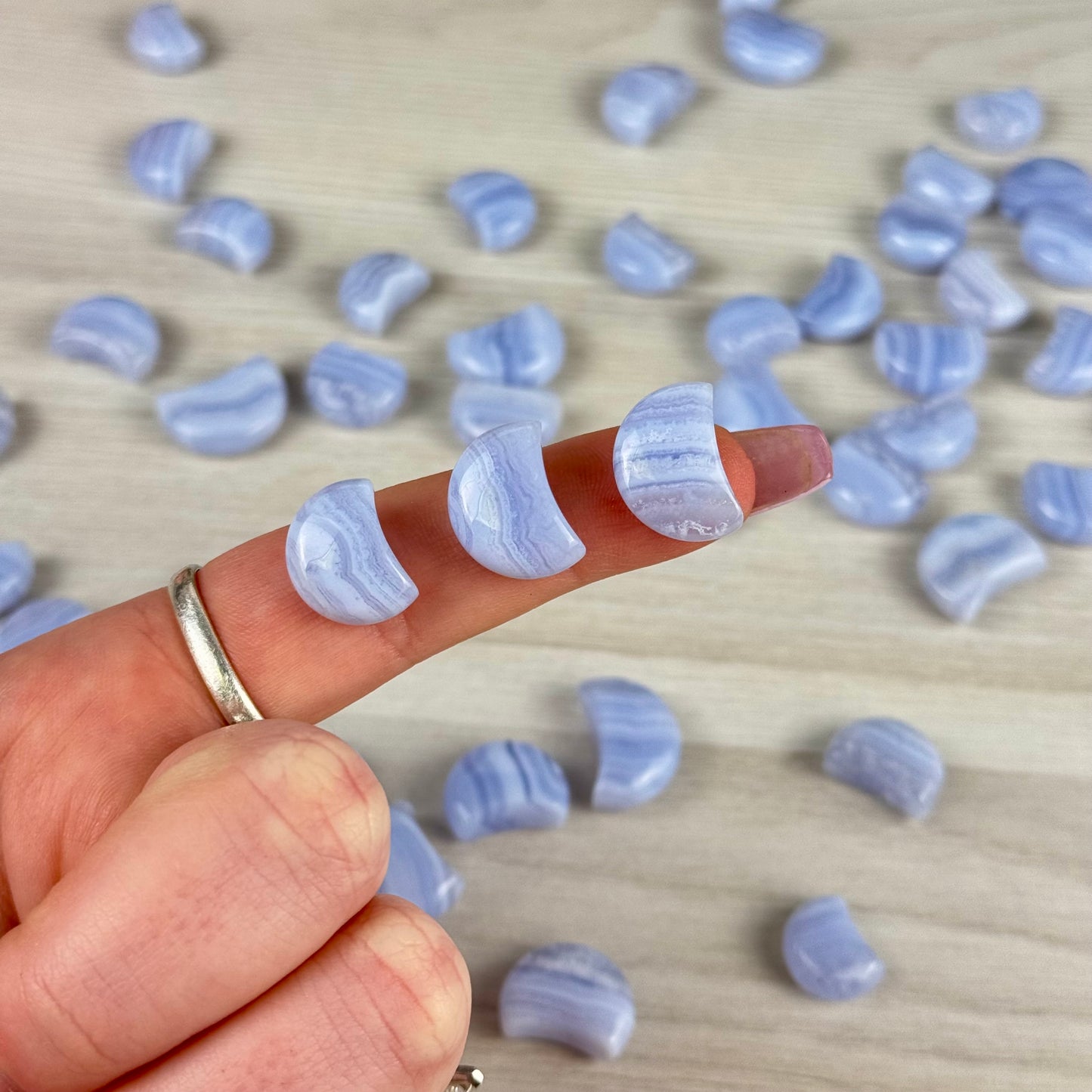 Mini Blue Lace Agate Moon