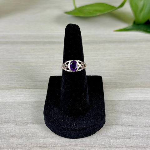 Sterling Silver Amethyst Celtic Band