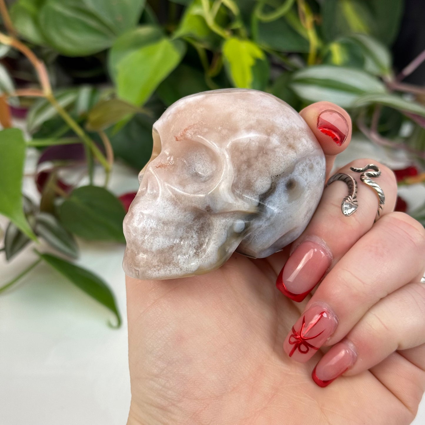 Flower Agate Skull