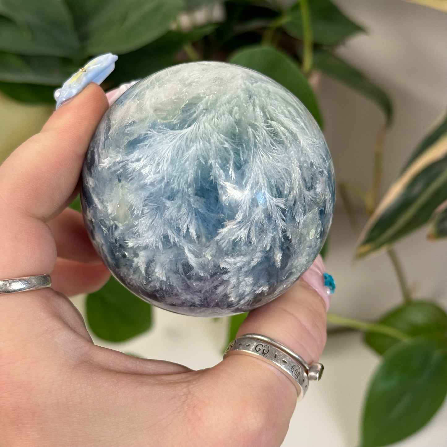 Feather Fluorite Sphere