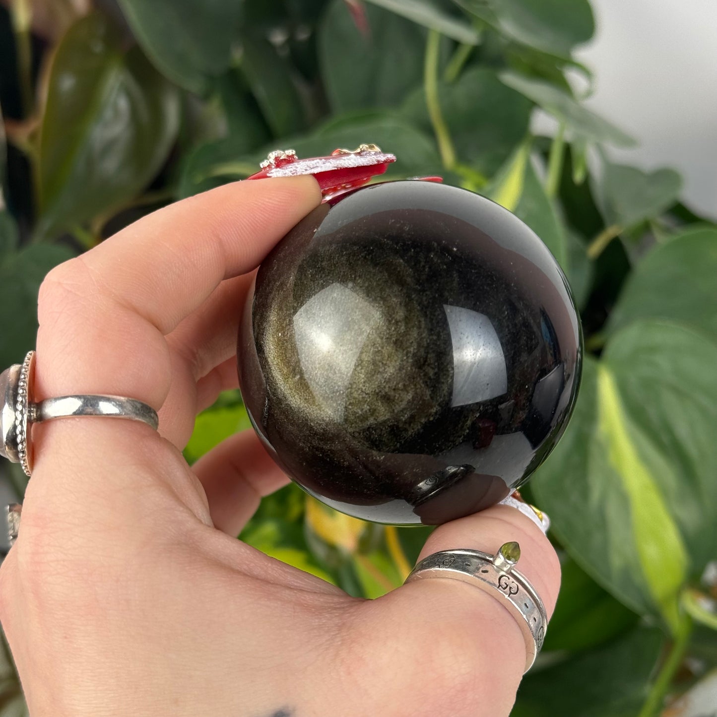 Gold Sheen Obsidian Sphere