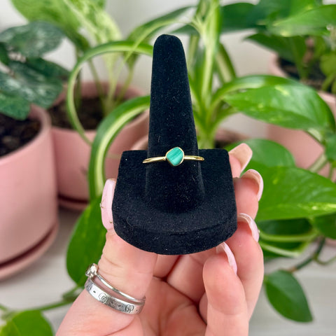 Gold Vermeil Stackable Malachite Ring
