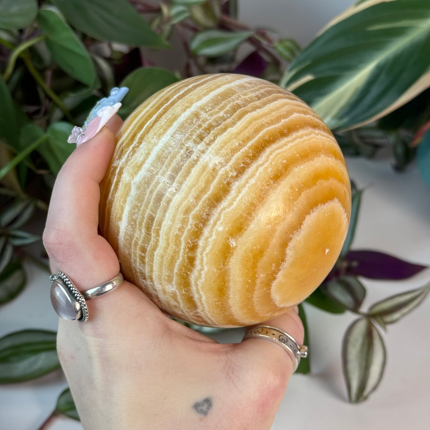 Gorgeous XL Orange Calcite Sphere