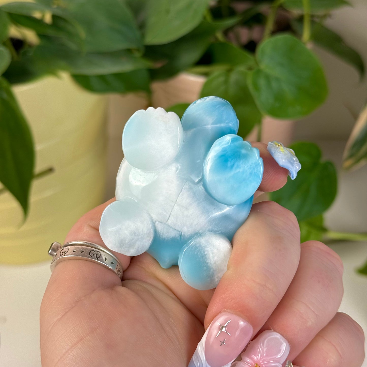 Large Larimar Turtle - A