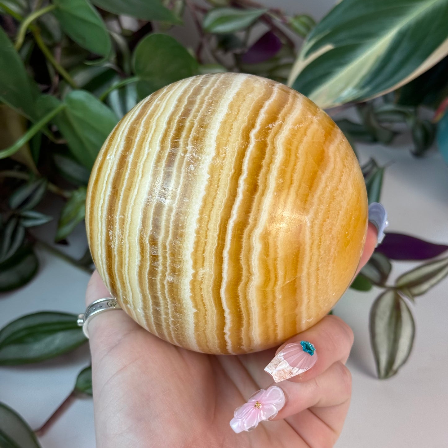 Gorgeous XL Orange Calcite Sphere