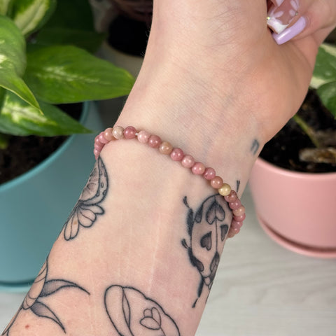 Pink Petrified Wood Bracelet