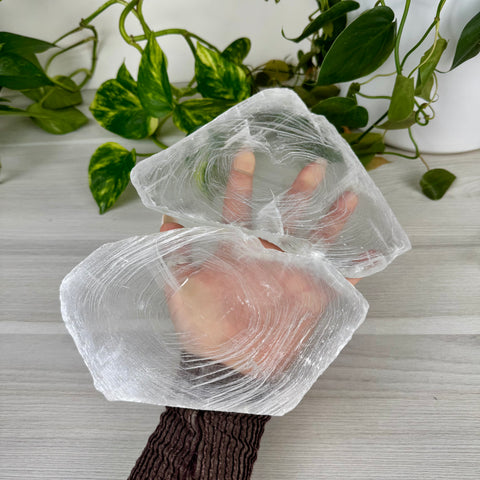 Fingerprint Selenite Slab