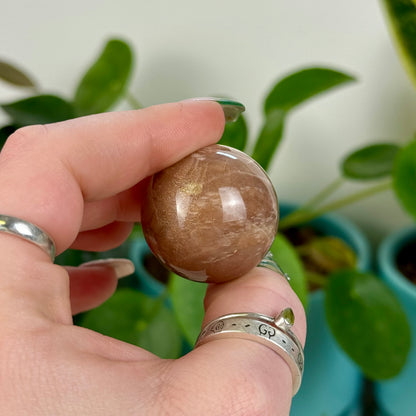 Sunstone In Peach Moonstone Sphere