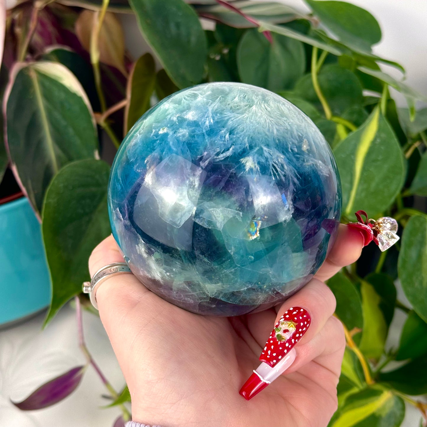 Feather Fluorite Sphere