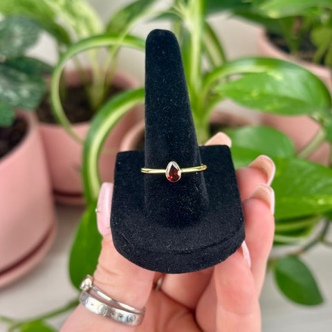 Gold Vermeil Garnet Stackable Ring
