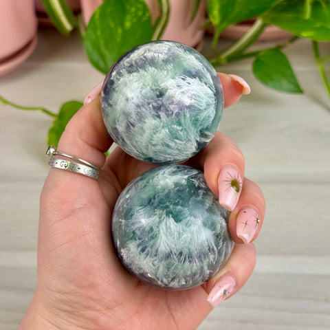 Feather Fluorite Sphere