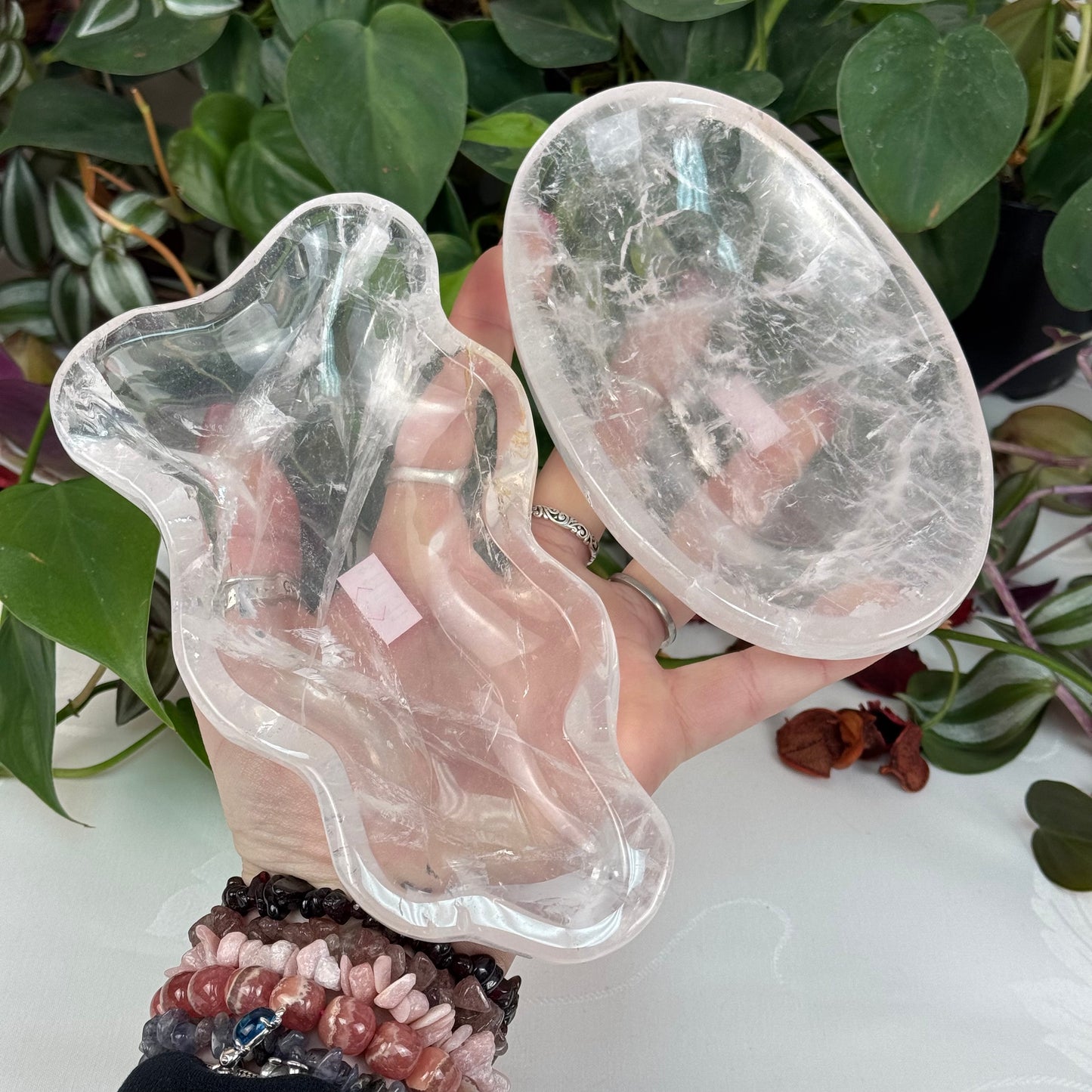 Clear Rose Quartz Dish