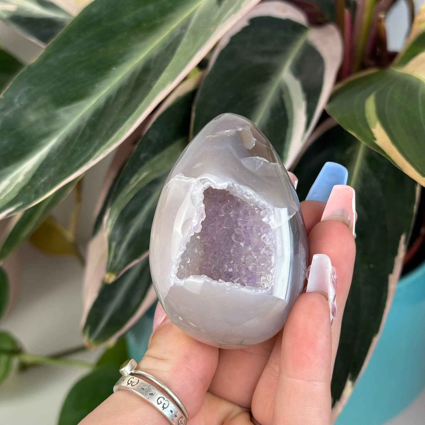 Druzy Agate Egg - T1