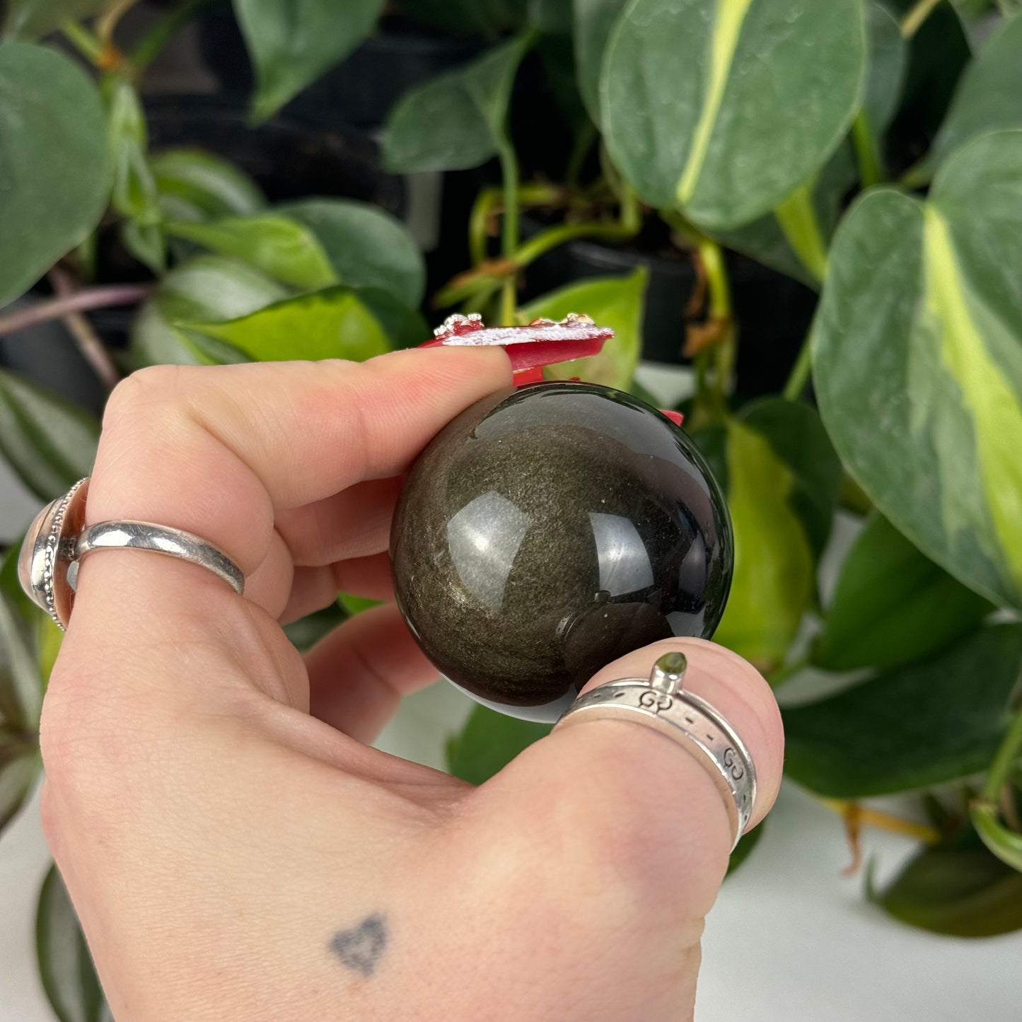 Gold Sheen Obsidian Sphere