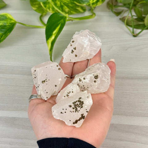 Pink Calcite With Pyrite