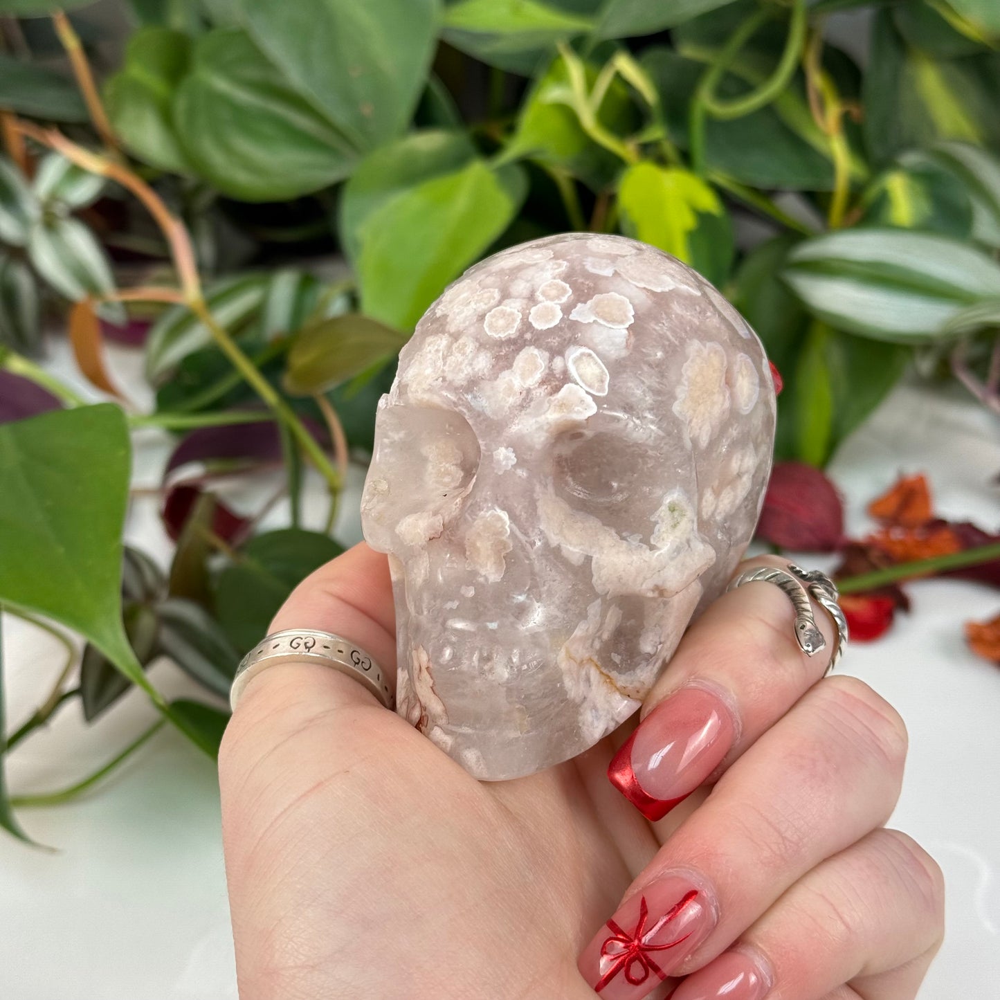 Flower Agate Skull