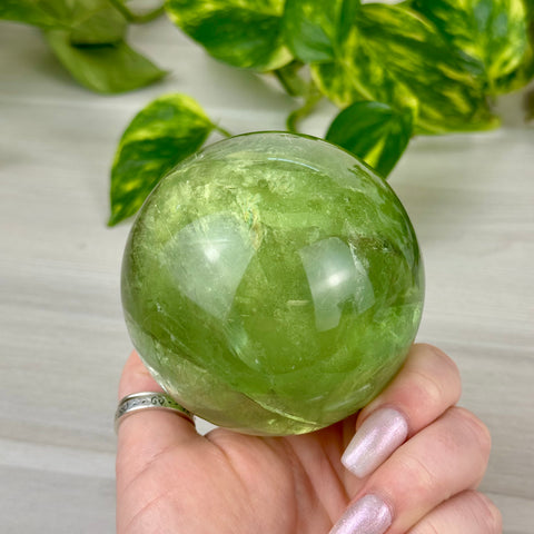 Green Apple Fluorite Sphere