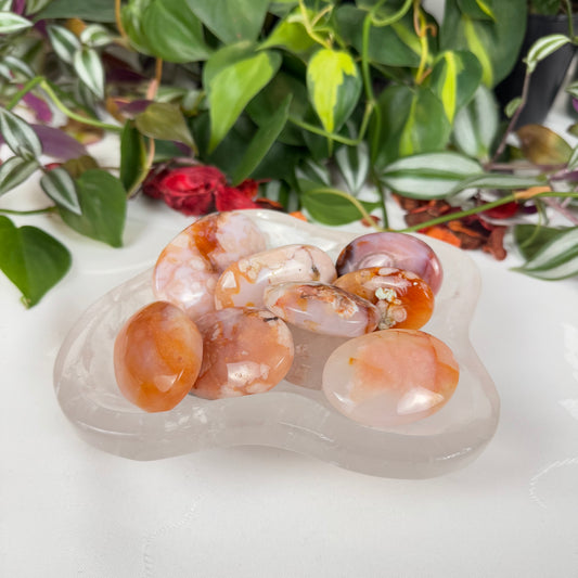 Imperfect Cherry Blossom Agate Palm Stone