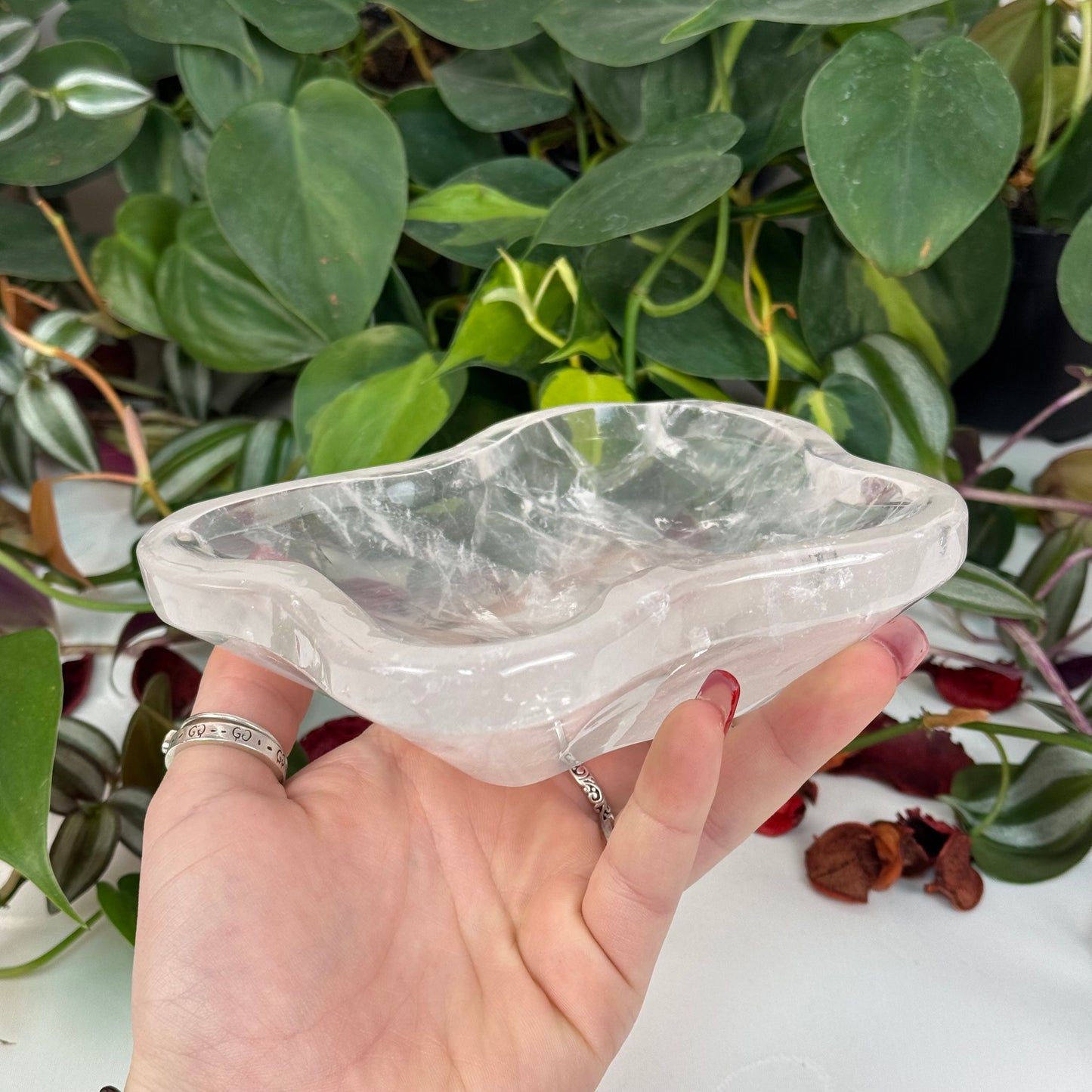 Clear Rose Quartz Dish