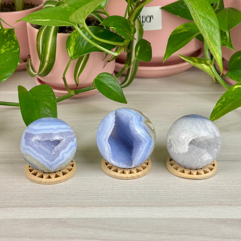 Druzy Blue Lace Agate Sphere