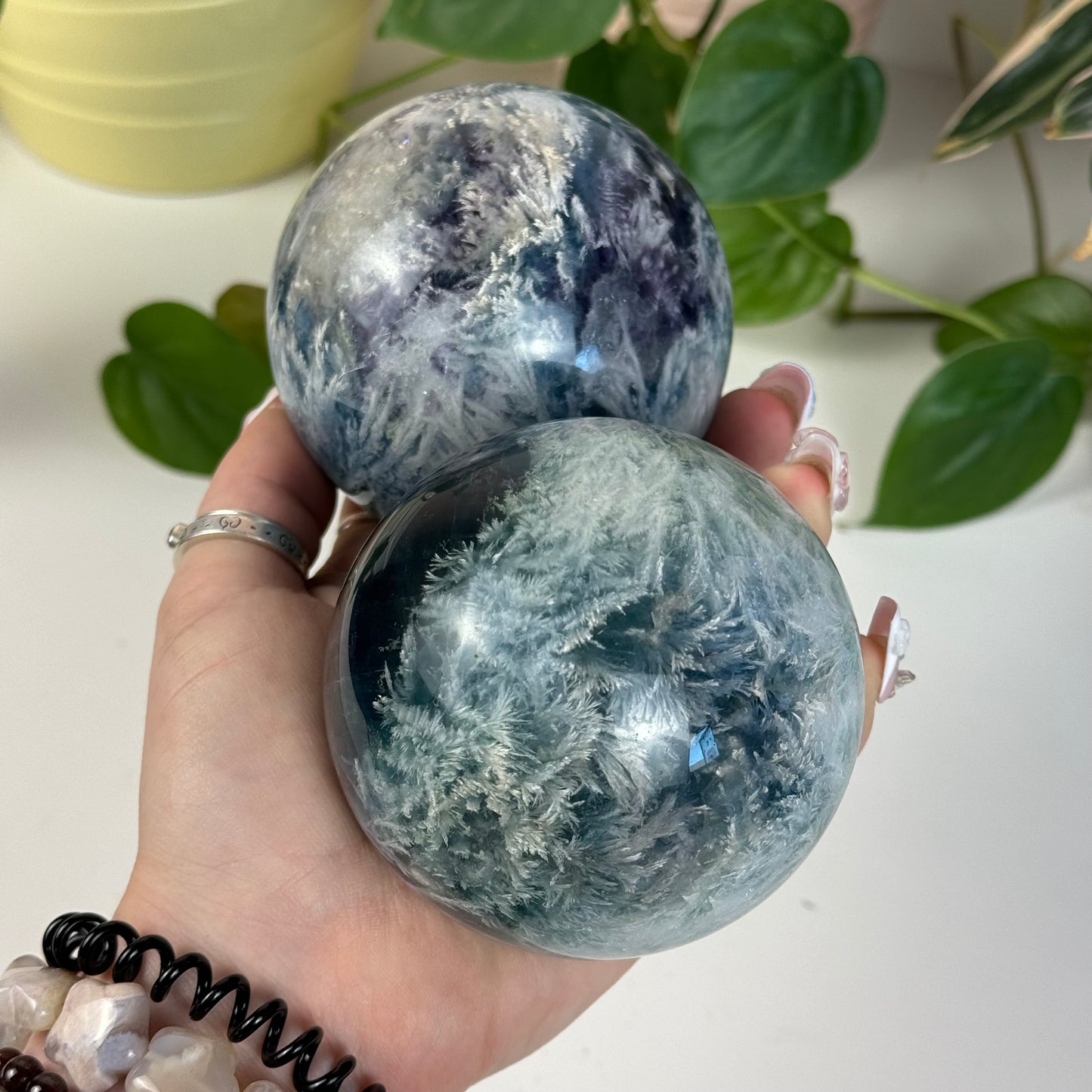 Feather Fluorite Sphere