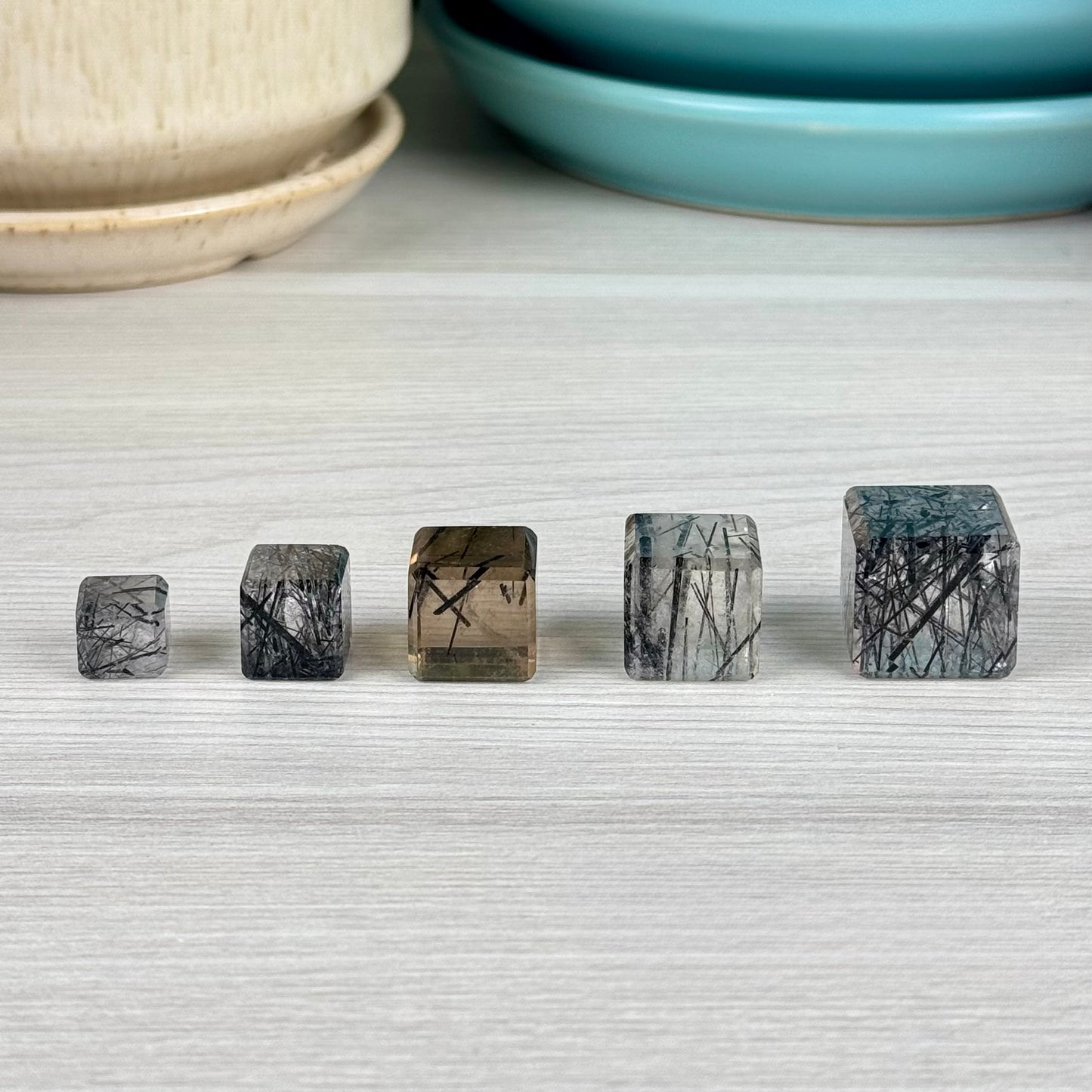Mini AAA Black Tourmaline in Quartz Cube