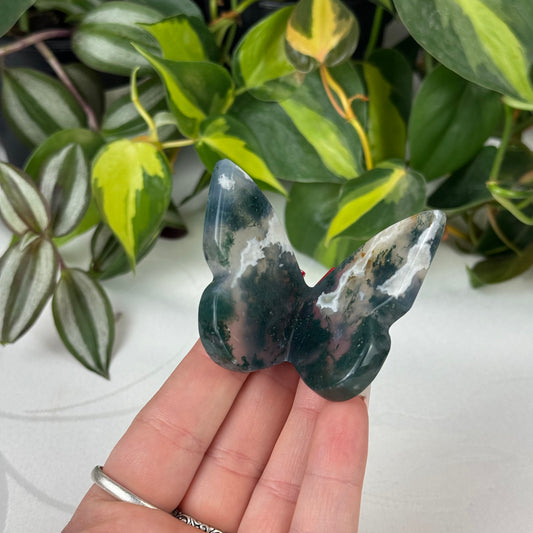 Moss Agate 3D Butterfly